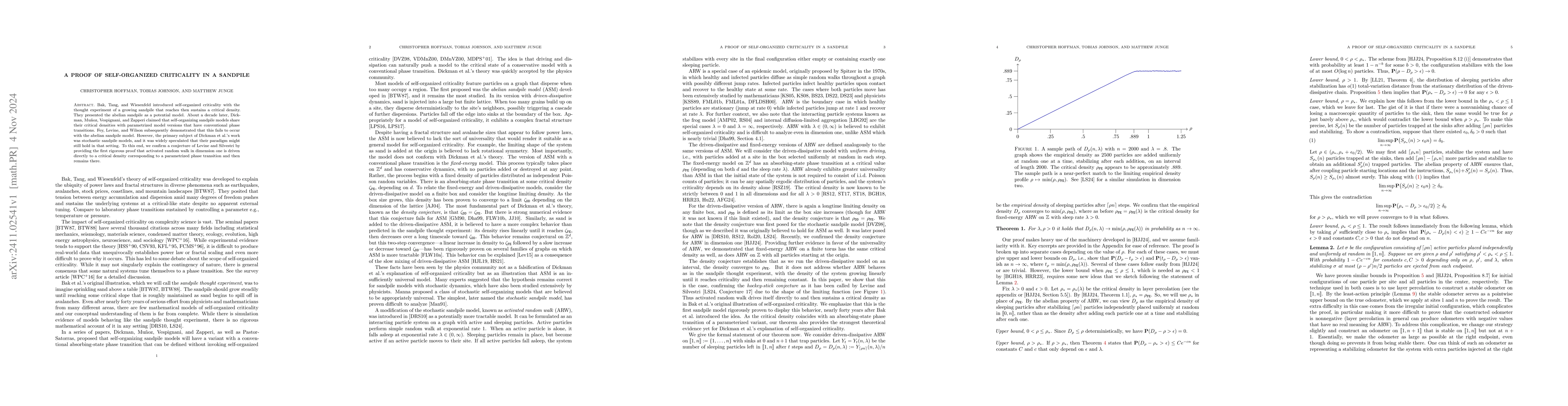Thumbnail for A proof of self-organized criticality in a sandpile