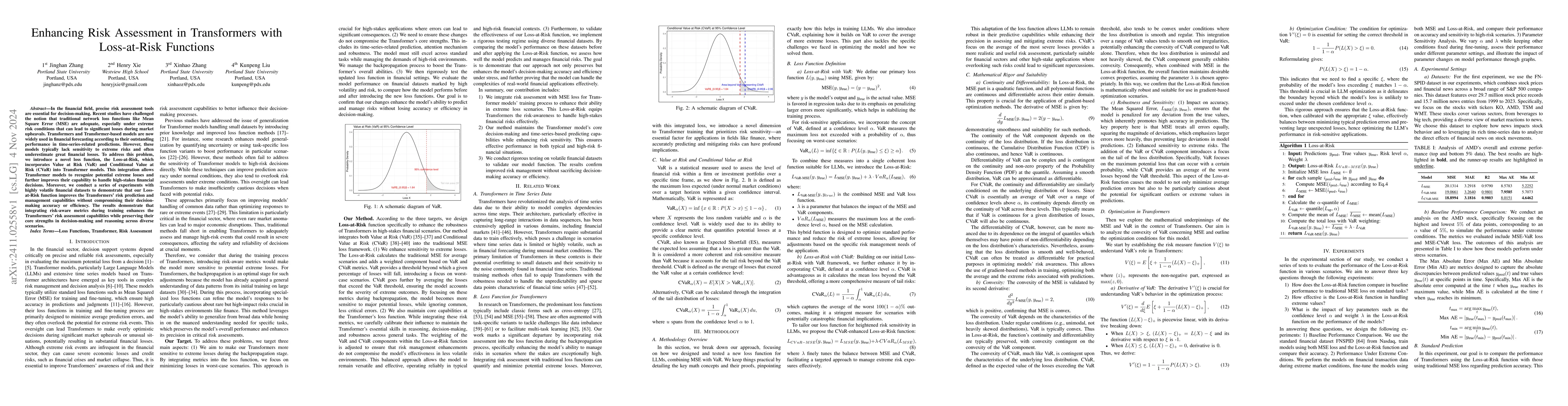 Thumbnail for Enhancing Risk Assessment in Transformers with Loss-at-Risk Functions