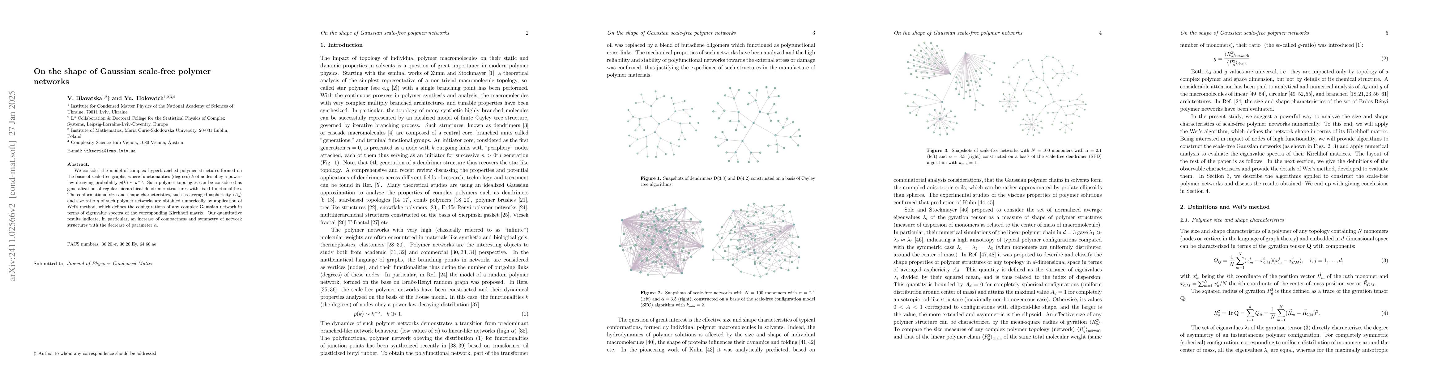 Thumbnail for On the shape of Gaussian scale-free polymer networks