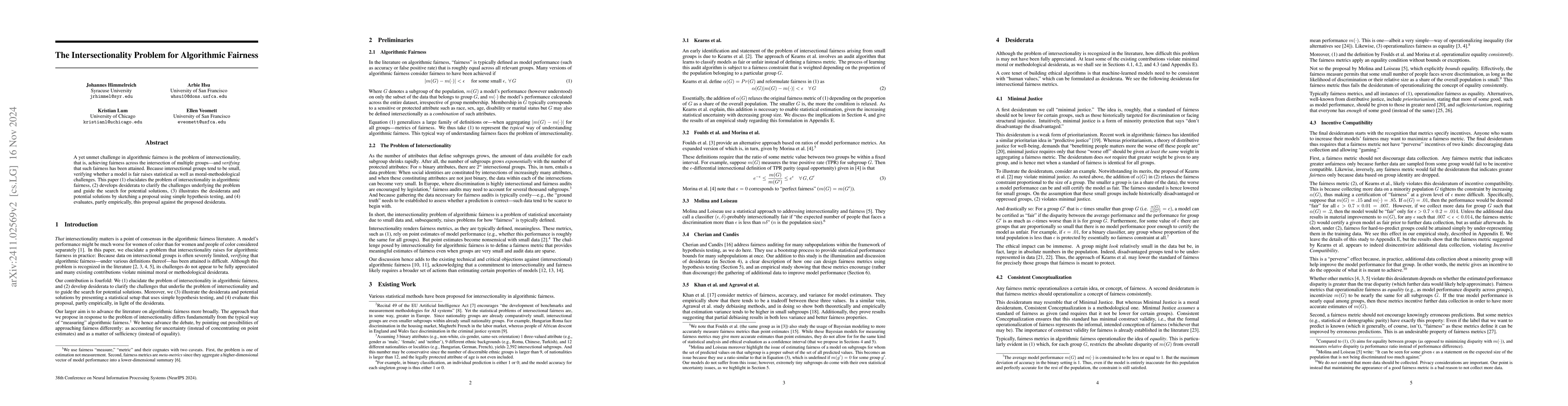 Thumbnail for The Intersectionality Problem for Algorithmic Fairness
