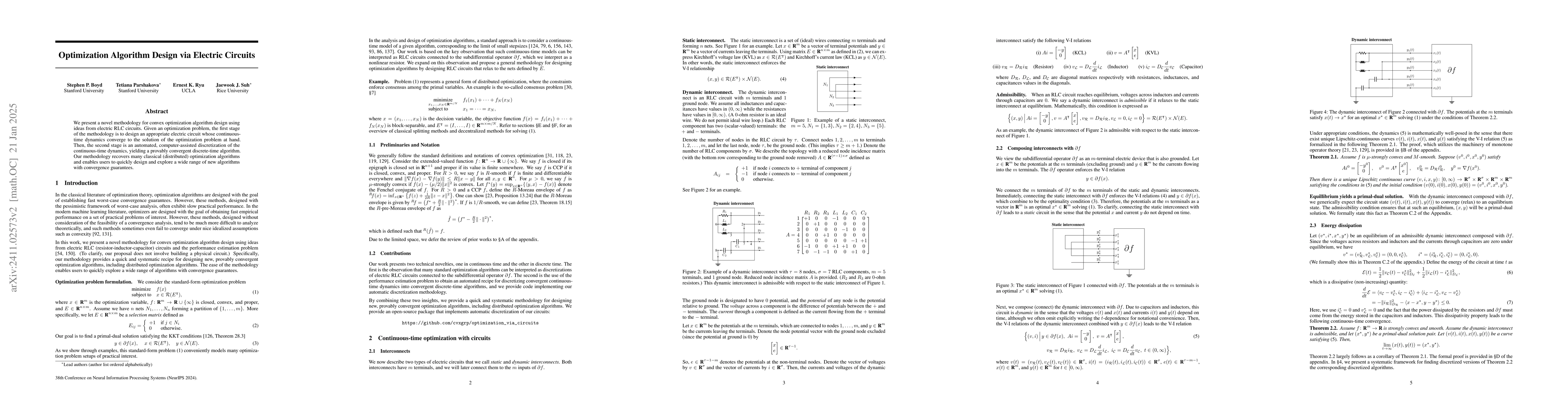 Thumbnail for Optimization Algorithm Design via Electric Circuits