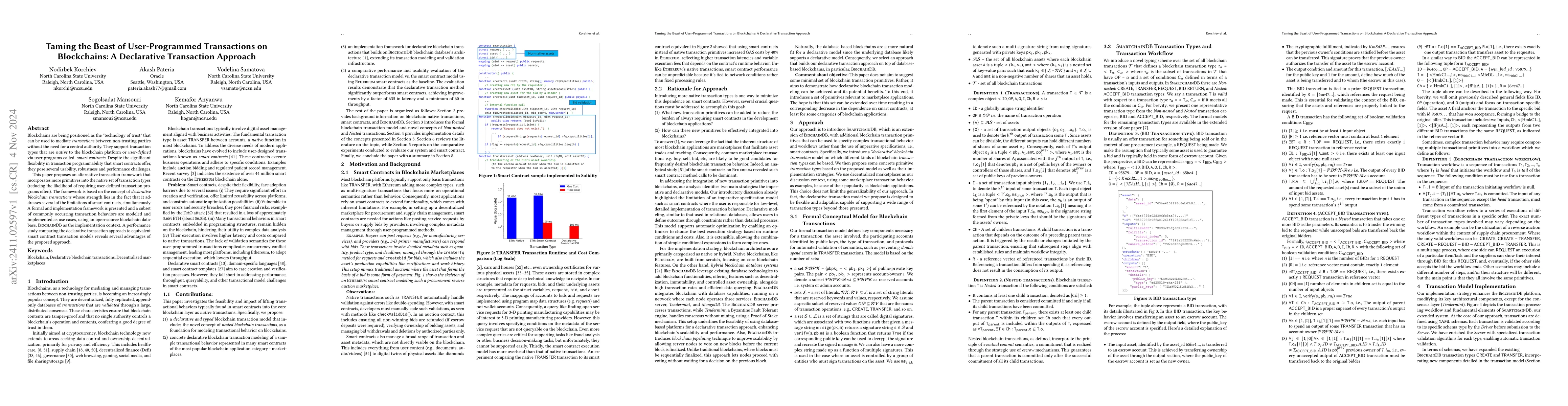 Thumbnail for Taming the Beast of User-Programmed Transactions on Blockchains: A
  Declarative Transaction Approach