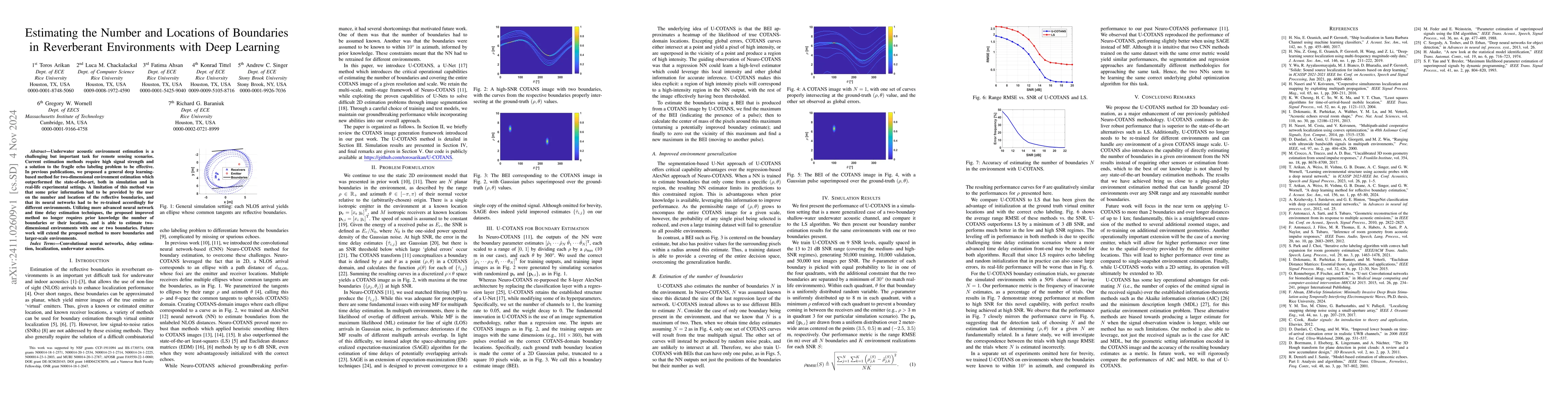 Thumbnail for Estimating the Number and Locations of Boundaries in Reverberant
  Environments with Deep Learning
