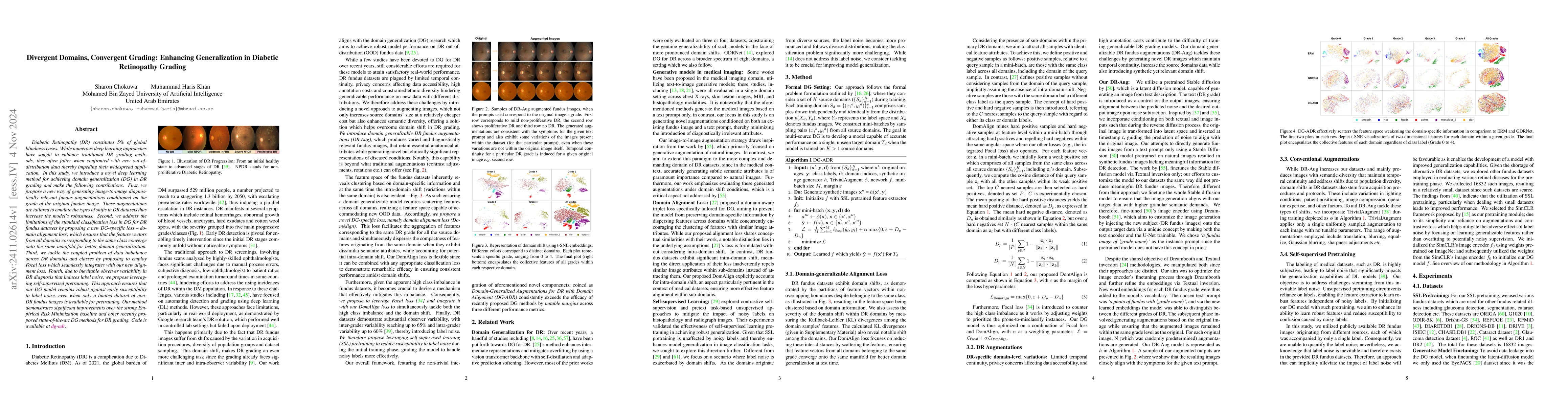 Thumbnail for Divergent Domains, Convergent Grading: Enhancing Generalization in
  Diabetic Retinopathy Grading