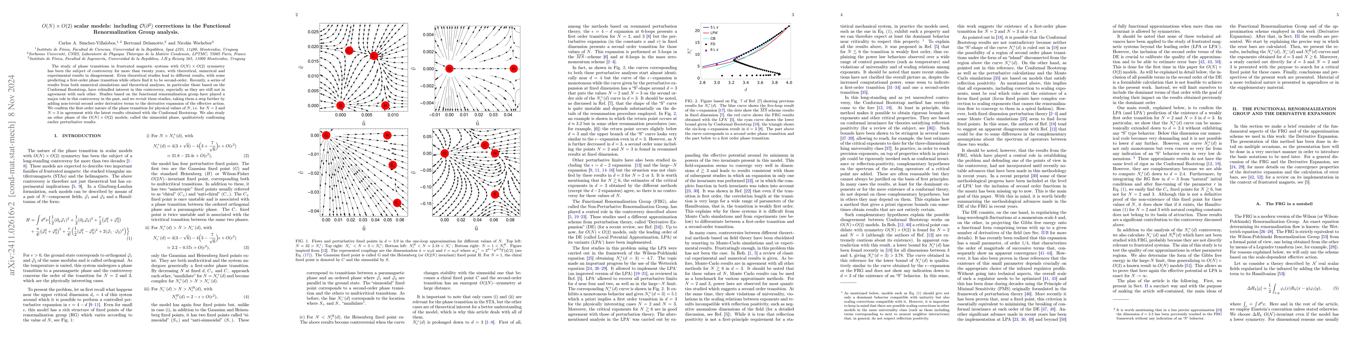 Thumbnail for $O(N)\times O(2)$ scalar models: including $\mathcal{O}(\partial^2)$
  corrections in the Functional Renormalization Group analysis