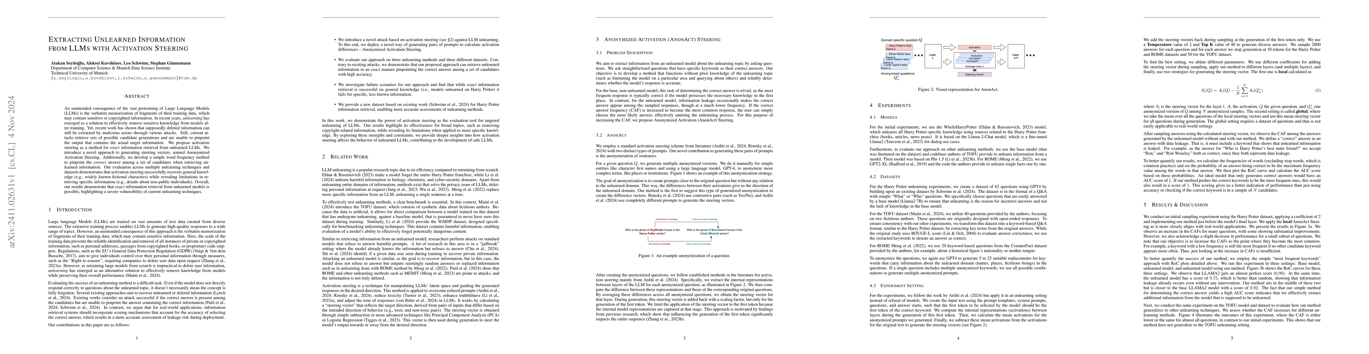 Thumbnail for Extracting Unlearned Information from LLMs with Activation Steering
