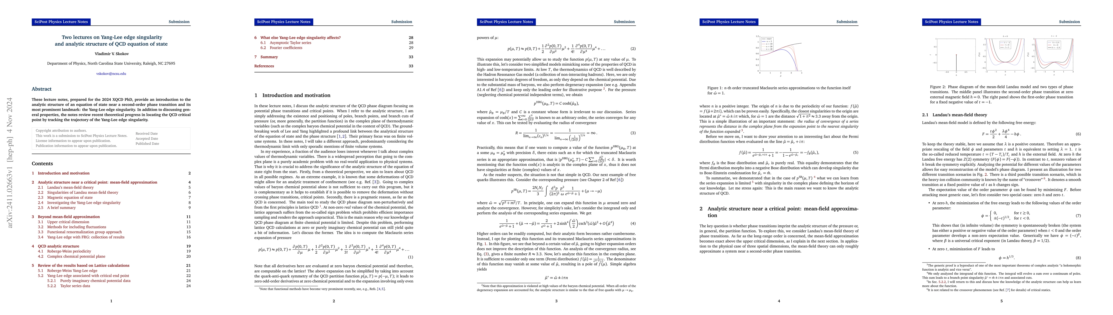 Thumbnail for Two lectures on Yang-Lee edge singularity and analytic structure of QCD
  equation of state