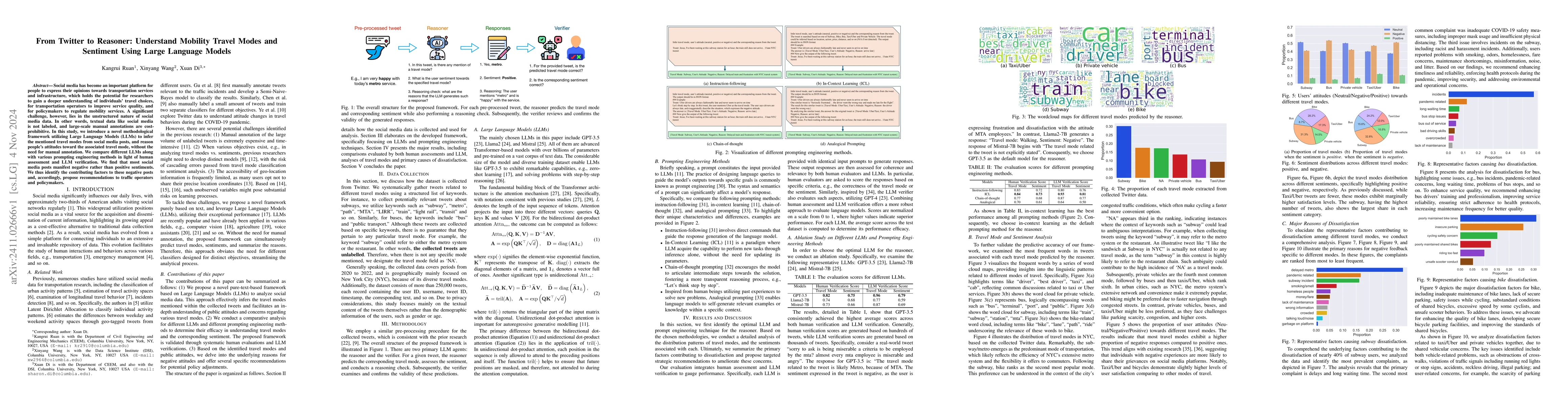 Thumbnail for From Twitter to Reasoner: Understand Mobility Travel Modes and Sentiment
  Using Large Language Models