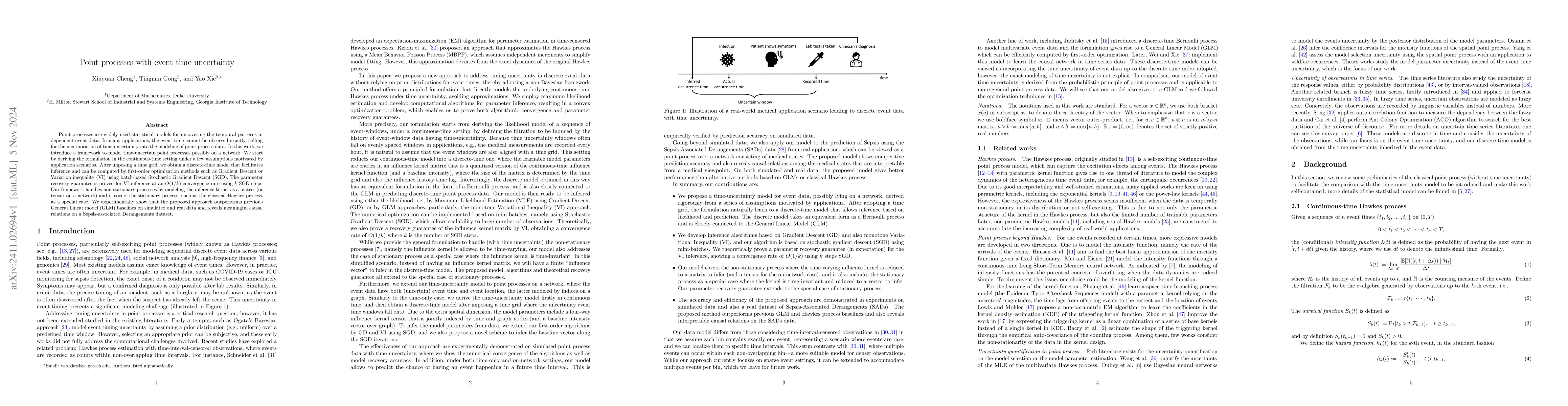 Thumbnail for Point processes with event time uncertainty