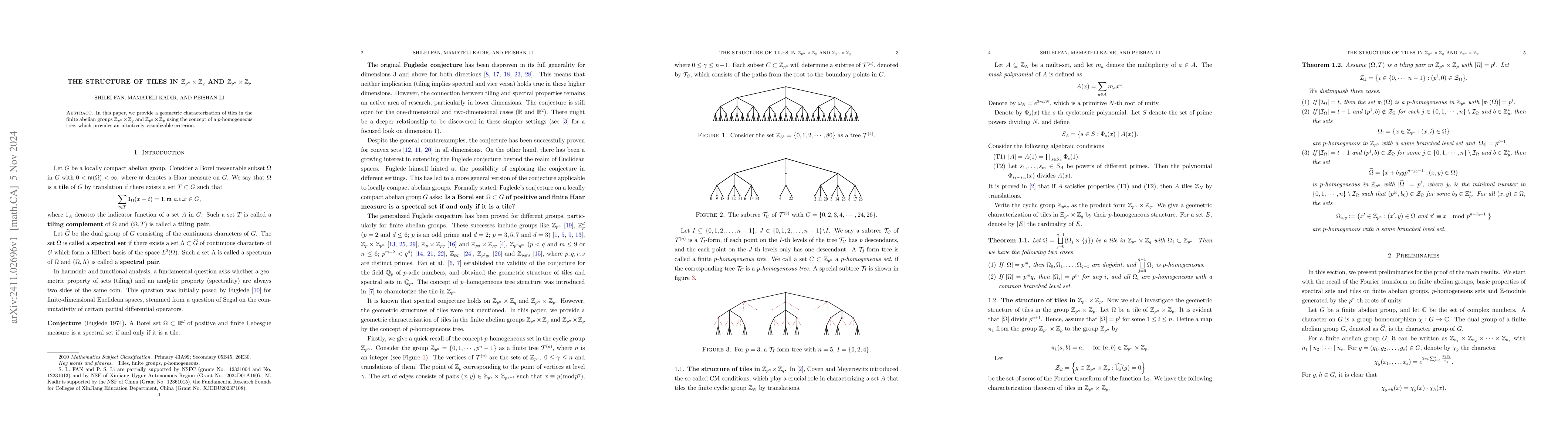 Thumbnail for The structure of tiles in $\mathbb{Z}_{p^n}\times \mathbb{Z}_q$ and
  $\mathbb{Z}_{p^n}\times \mathbb{Z}_p$
