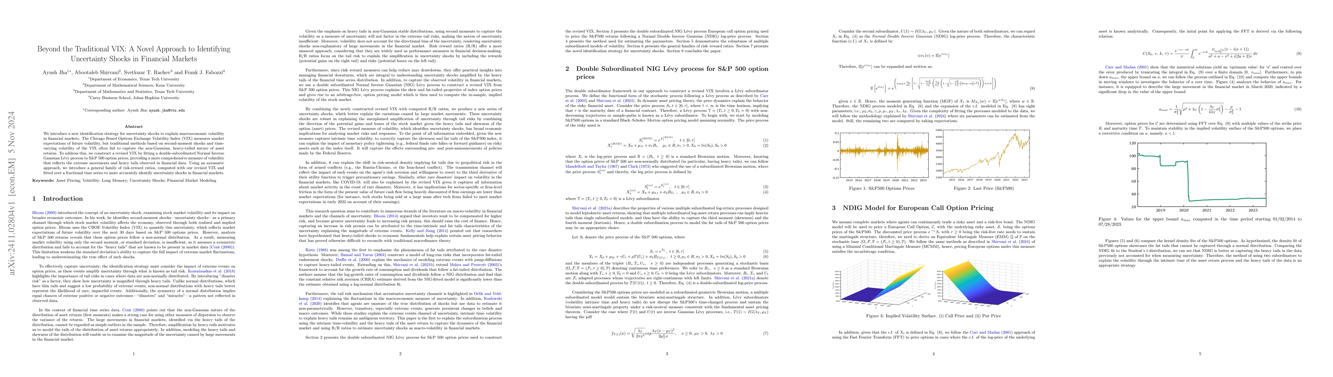 Thumbnail for Beyond the Traditional VIX: A Novel Approach to Identifying Uncertainty
  Shocks in Financial Markets