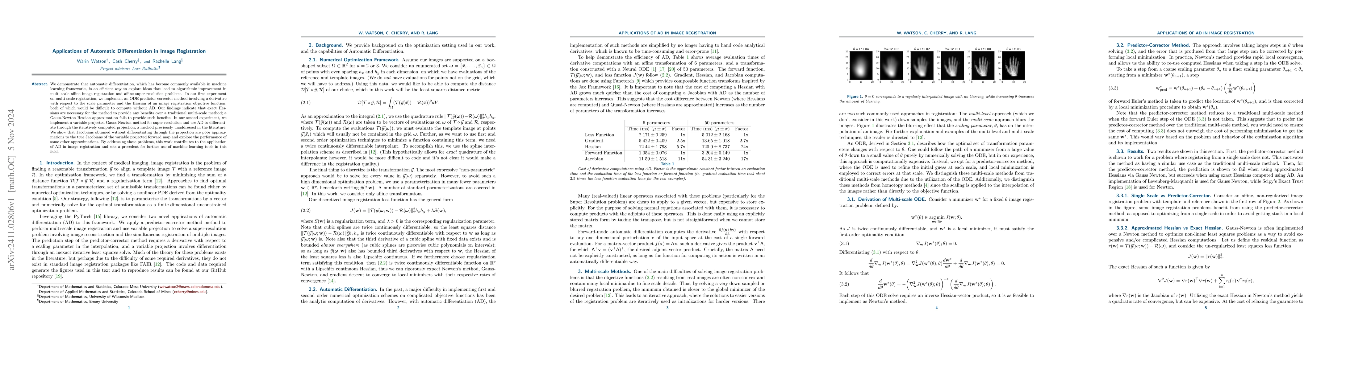 Thumbnail for Applications of Automatic Differentiation in Image Registration