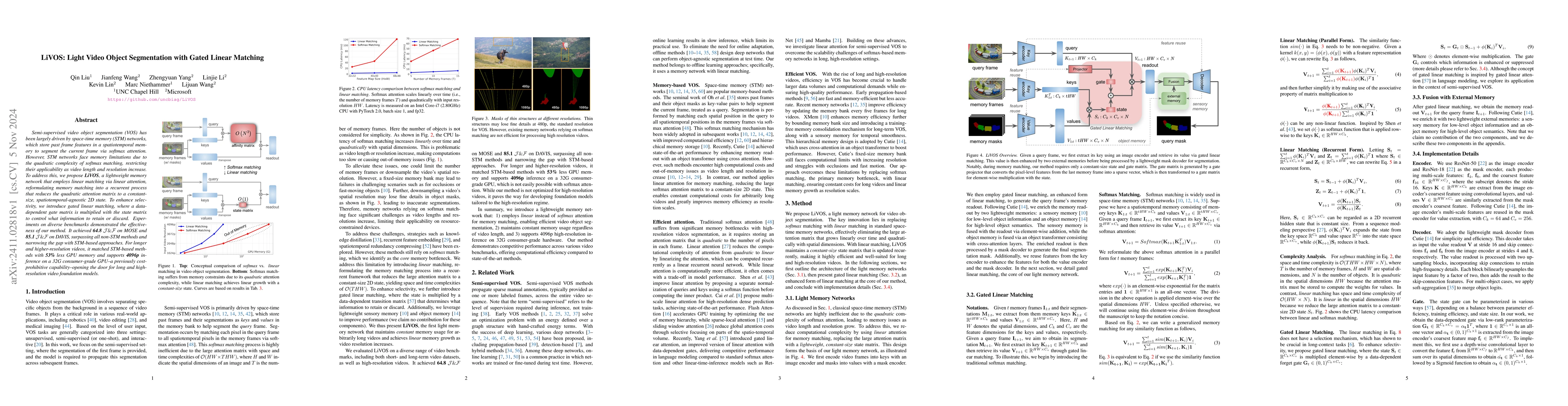 Thumbnail for LiVOS: Light Video Object Segmentation with Gated Linear Matching