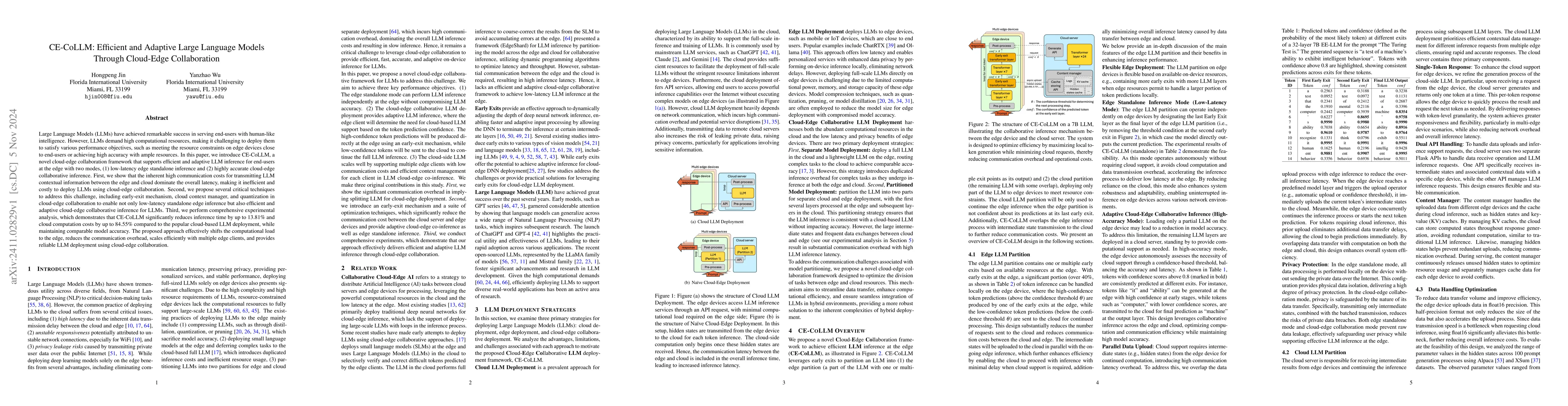 Thumbnail for CE-CoLLM: Efficient and Adaptive Large Language Models Through
  Cloud-Edge Collaboration