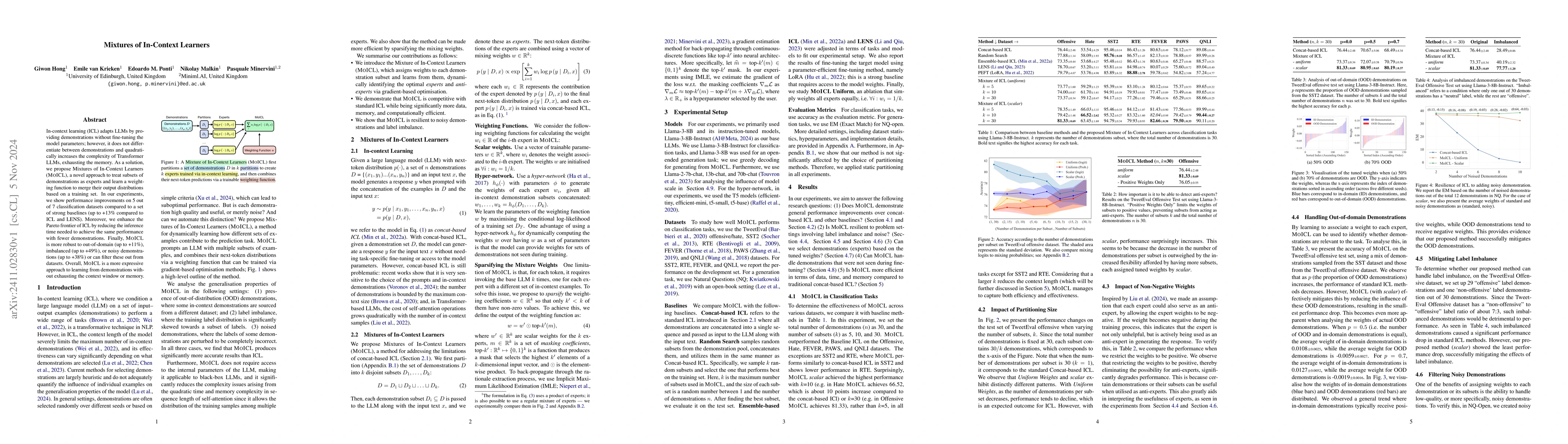 Thumbnail for Mixtures of In-Context Learners
