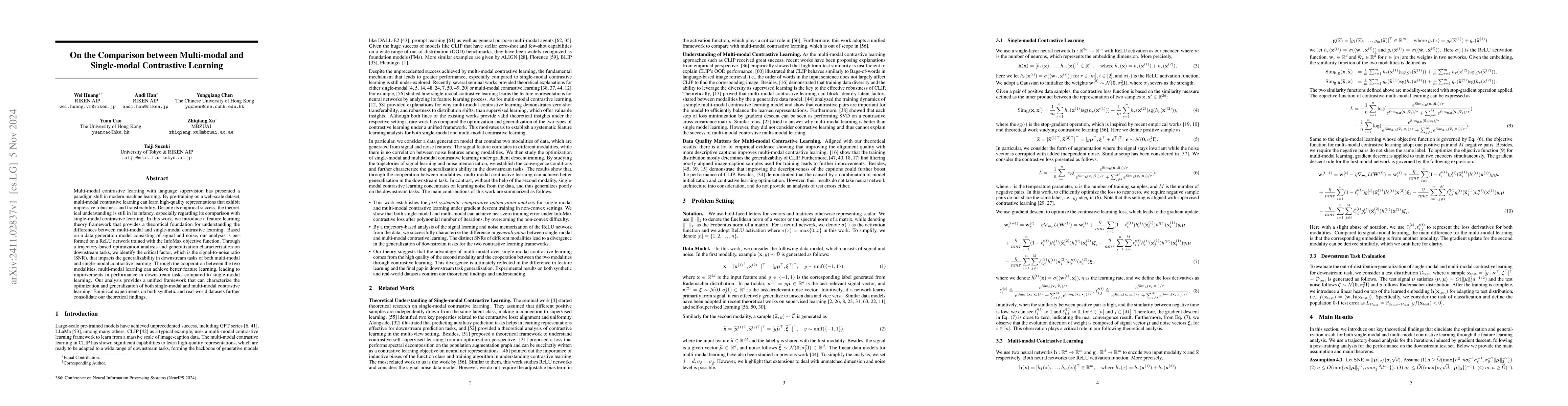 Thumbnail for On the Comparison between Multi-modal and Single-modal Contrastive
  Learning