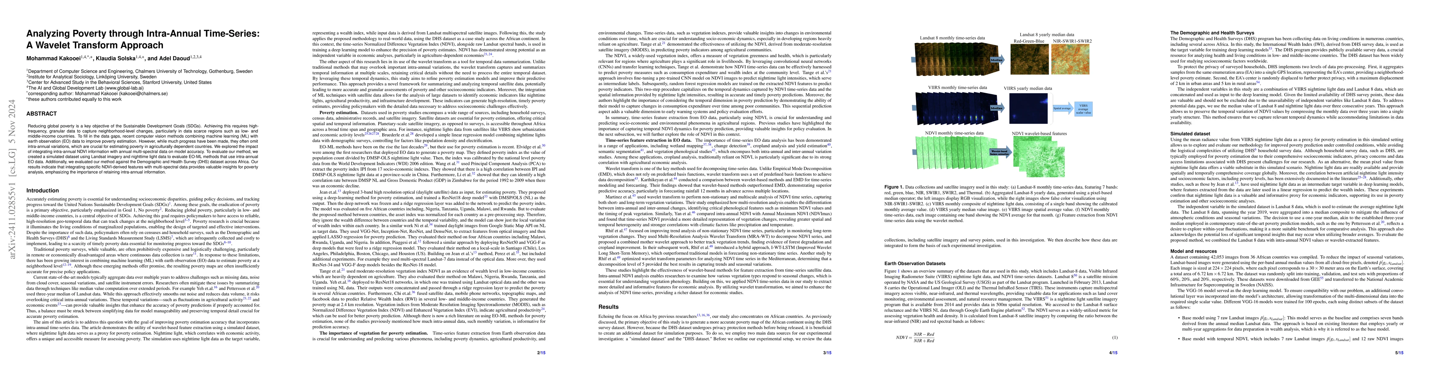 Thumbnail for Analyzing Poverty through Intra-Annual Time-Series: A Wavelet Transform
  Approach
