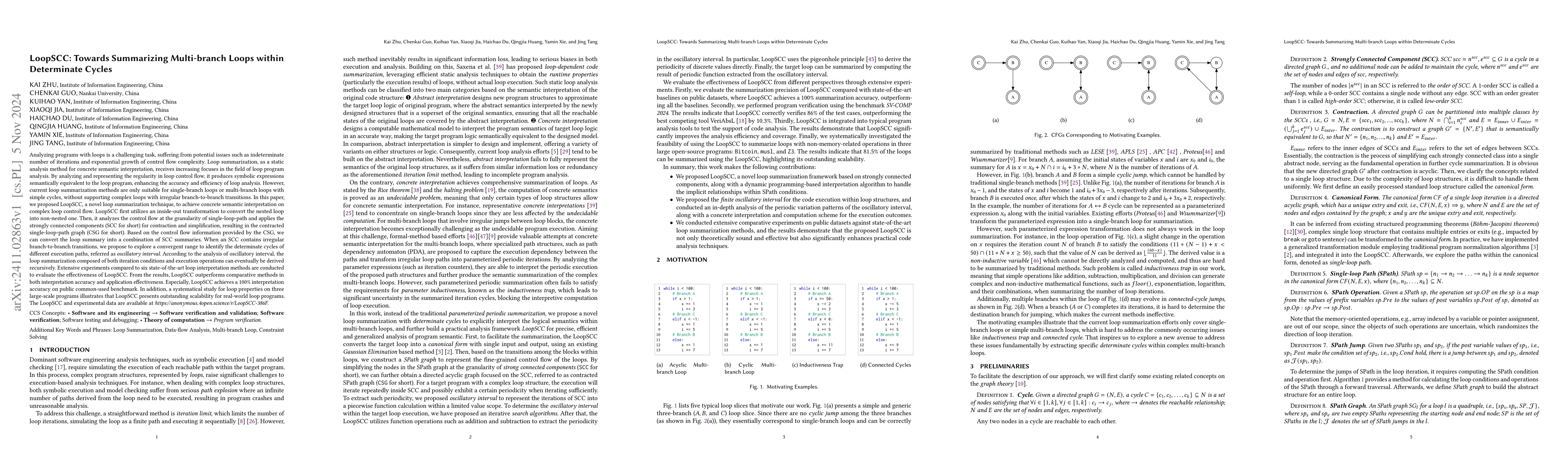 Thumbnail for LoopSCC: Towards Summarizing Multi-branch Loops within Determinate
  Cycles