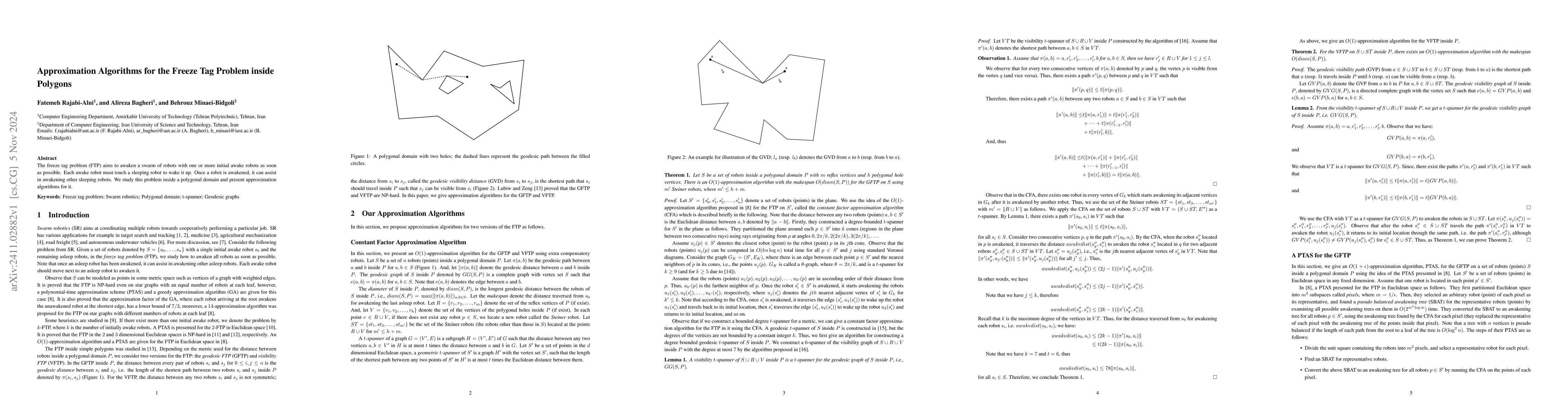 Thumbnail for Approximation Algorithms for the Freeze Tag Problem inside Polygons
