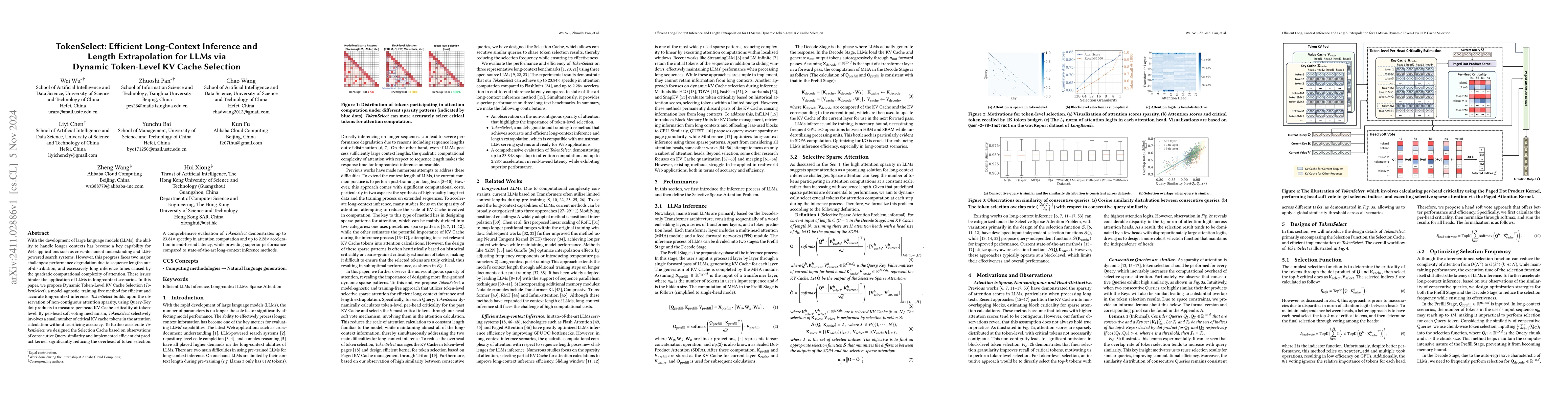 Thumbnail for TokenSelect: Efficient Long-Context Inference and Length Extrapolation
  for LLMs via Dynamic Token-Level KV Cache Selection
