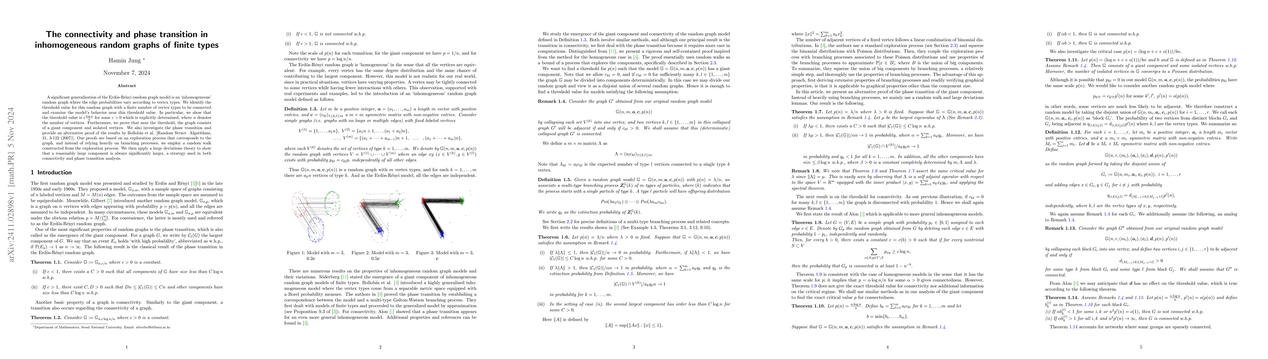 Thumbnail for The connectivity and phase transition in inhomogeneous random graphs of
  finite types