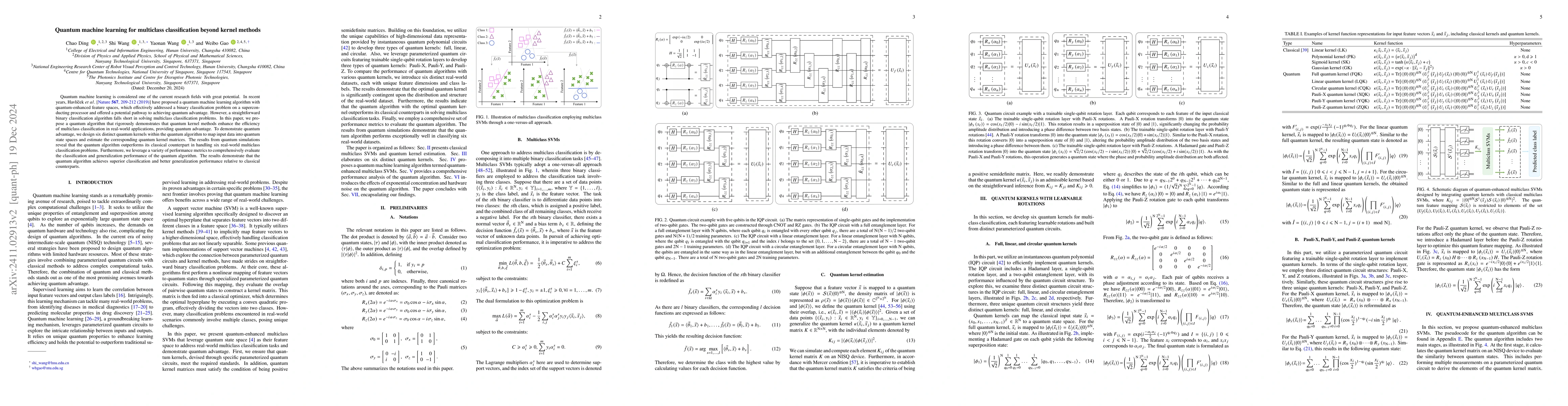 Thumbnail for Quantum machine learning for multiclass classification beyond kernel
  methods