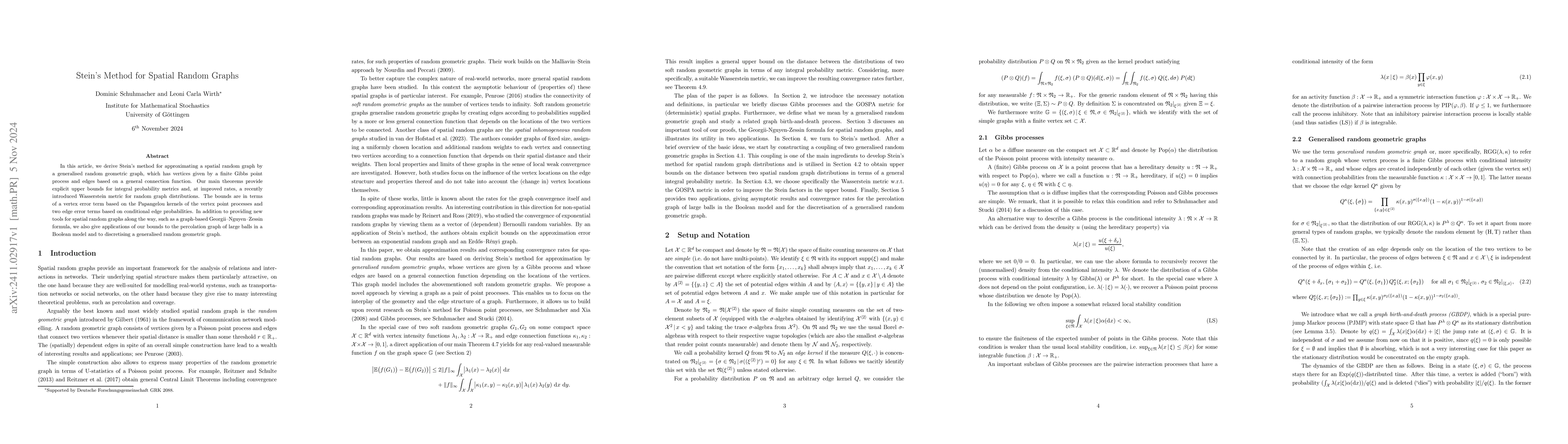 Thumbnail for Stein's Method for Spatial Random Graphs