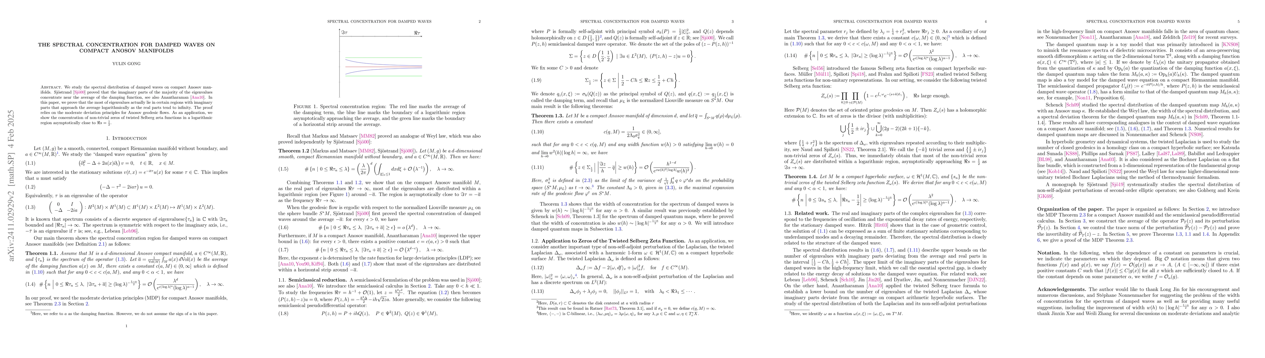 Thumbnail for The spectral concentration for damped waves on compact Anosov manifolds