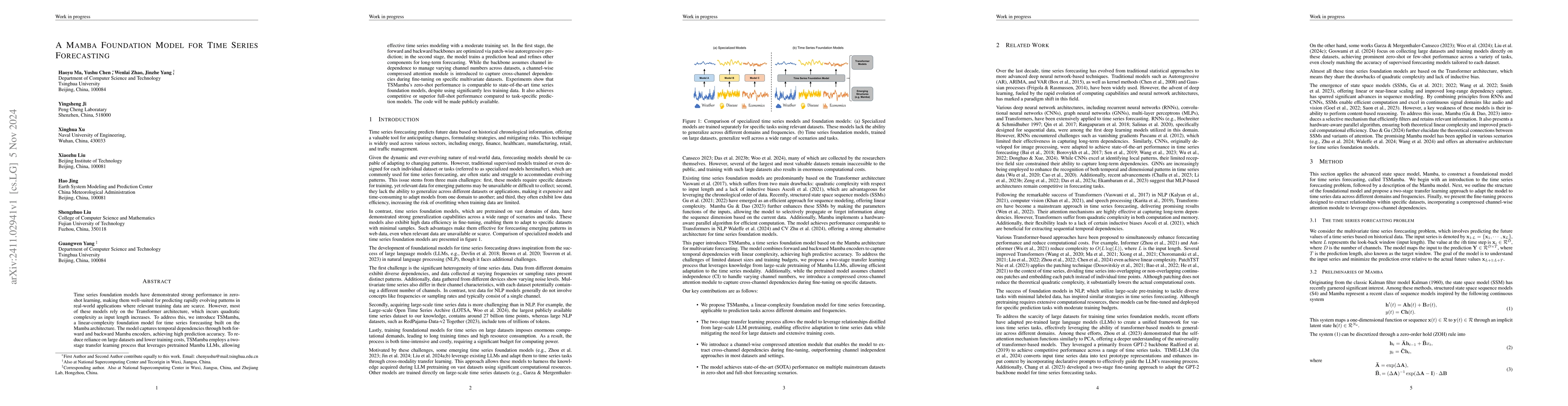 Thumbnail for A Mamba Foundation Model for Time Series Forecasting