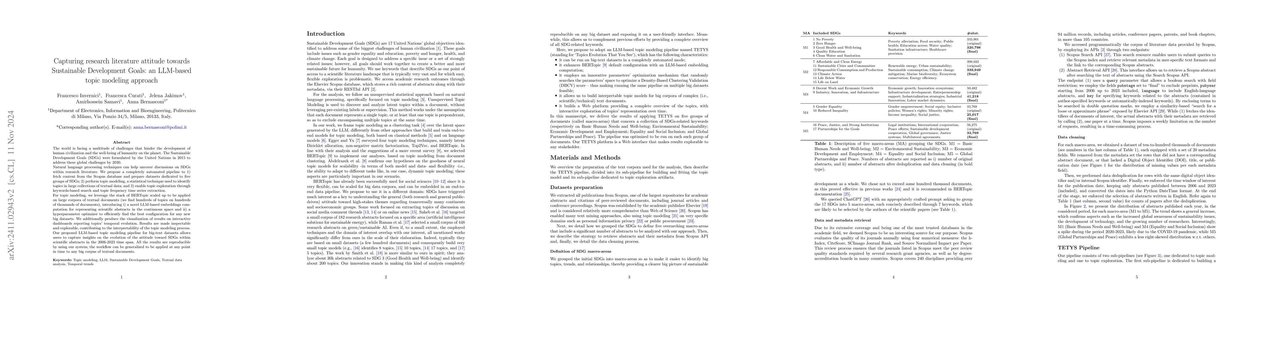 Thumbnail for Capturing research literature attitude towards Sustainable Development
  Goals: an LLM-based topic modeling approach