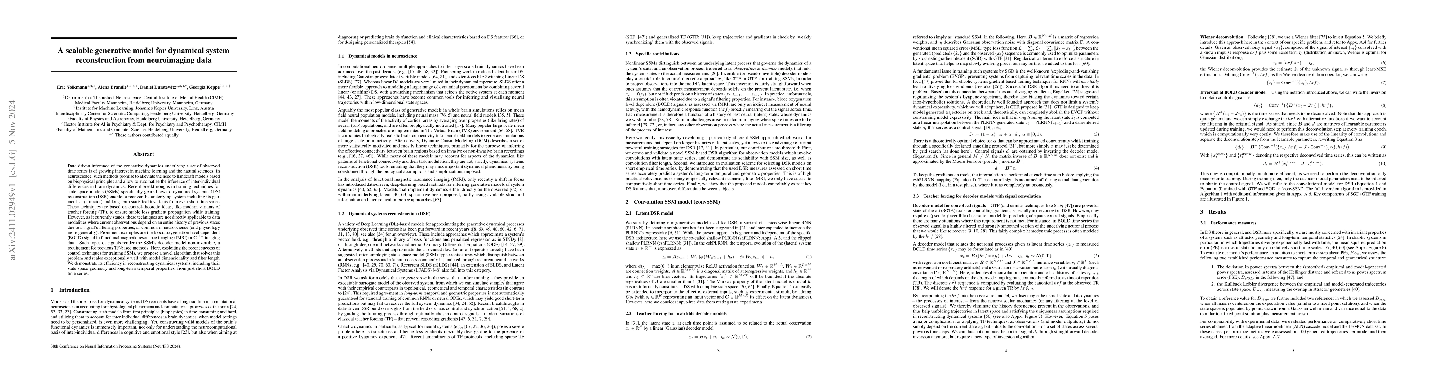 Thumbnail for A scalable generative model for dynamical system reconstruction from
  neuroimaging data
