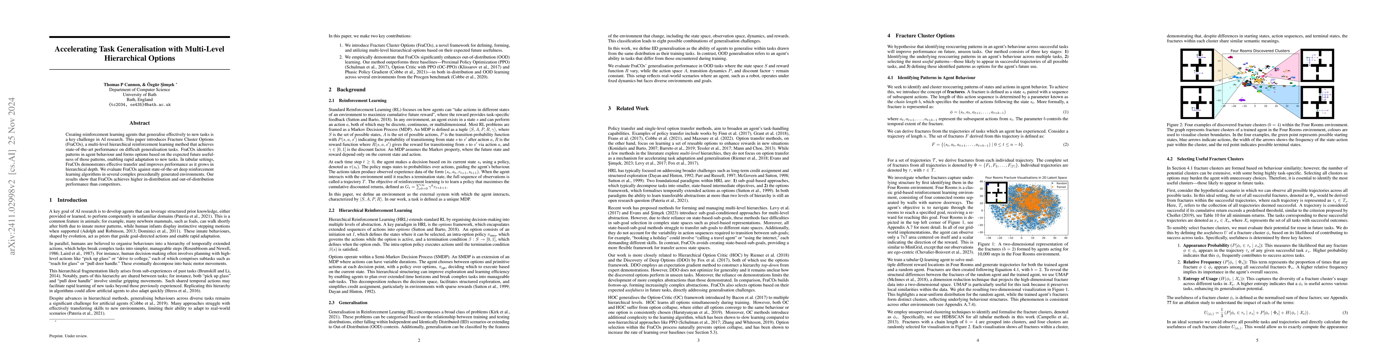Thumbnail for Accelerating Task Generalisation with Multi-Level Hierarchical Options