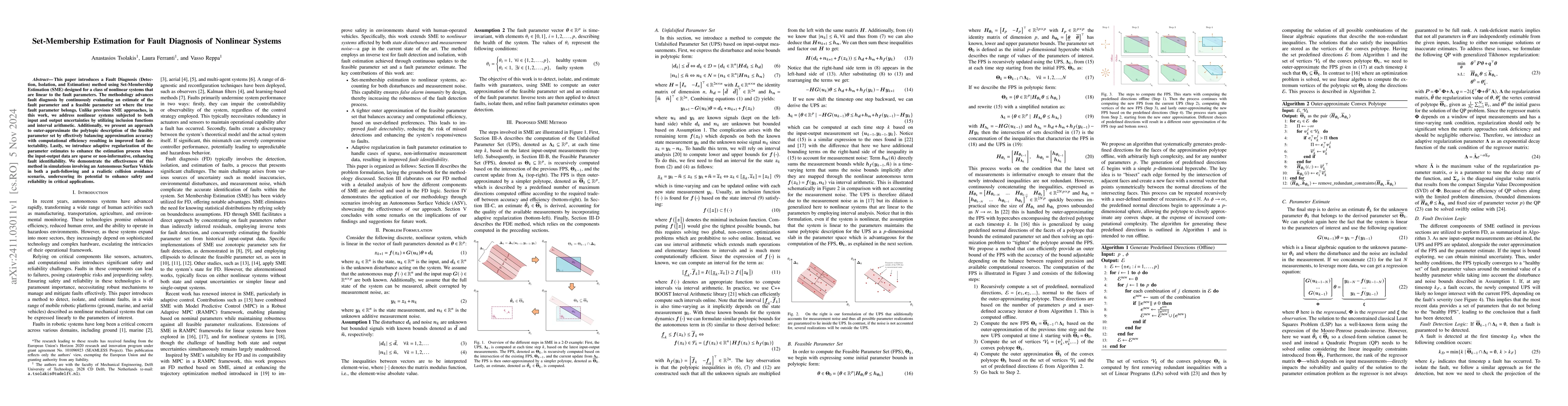 Thumbnail for Set-Membership Estimation for Fault Diagnosis of Nonlinear Systems