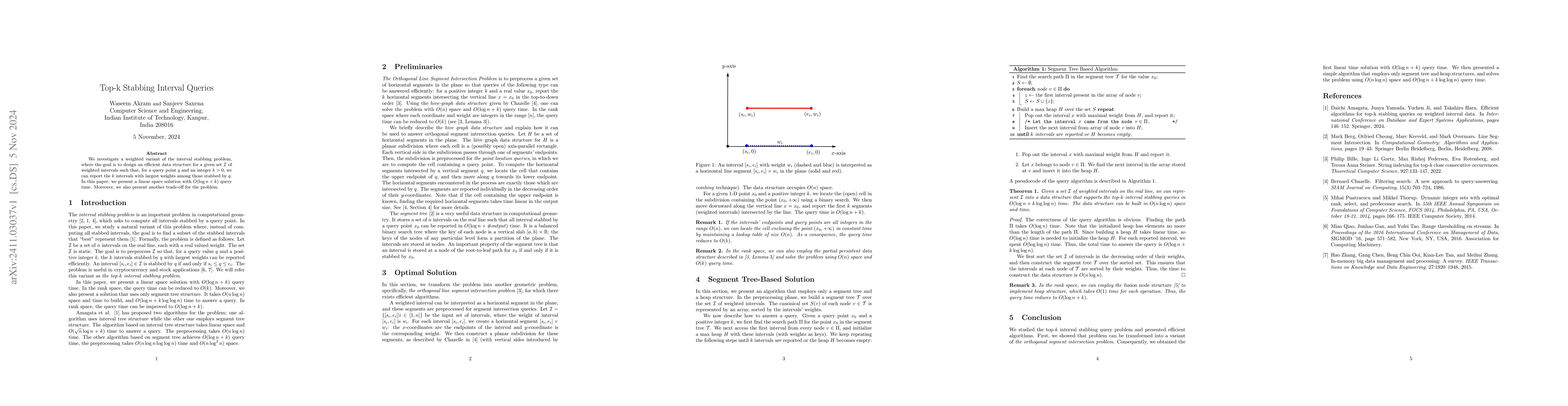 Thumbnail for Top-k Stabbing Interval Queries