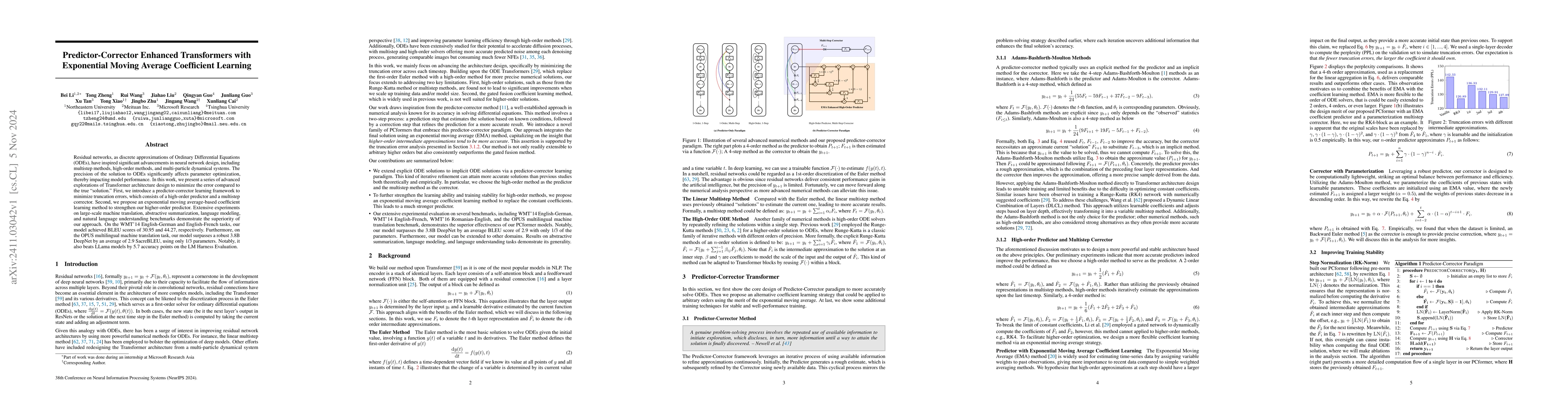 Thumbnail for Predictor-Corrector Enhanced Transformers with Exponential Moving
  Average Coefficient Learning