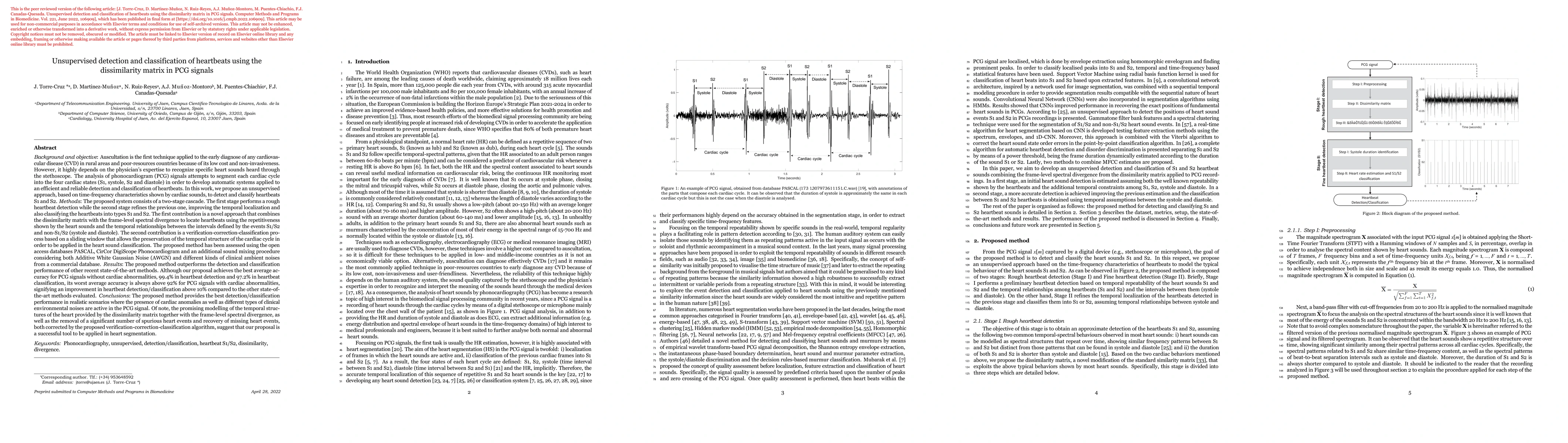 Thumbnail for Unsupervised detection and classification of heartbeats using the
  dissimilarity matrix in PCG signals