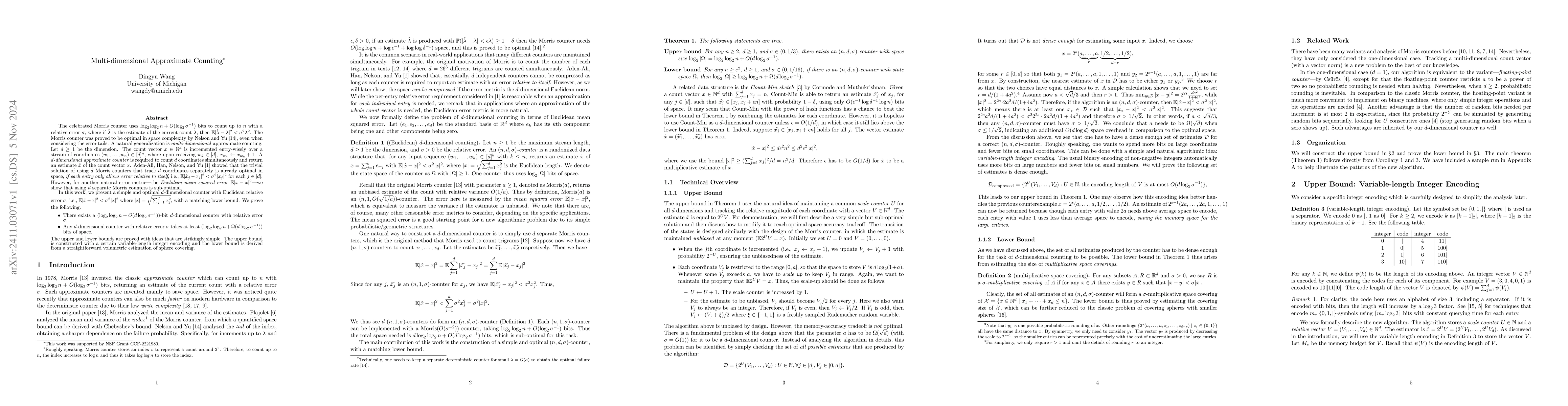Thumbnail for Multi-dimensional Approximate Counting