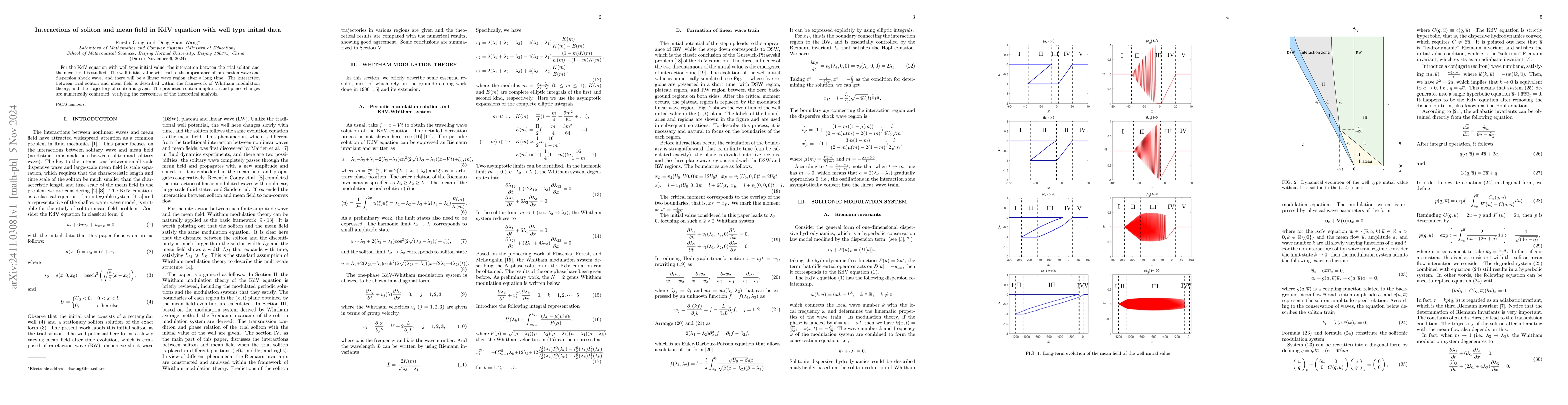 Thumbnail for Interactions of soliton and mean field in KdV equation with well type
  initial data