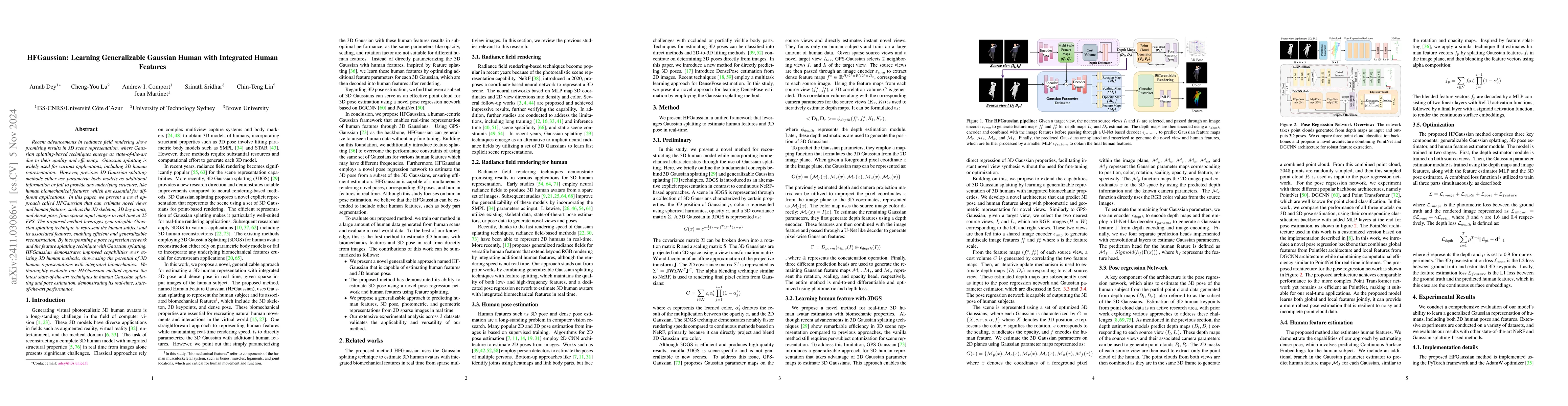 Thumbnail for HFGaussian: Learning Generalizable Gaussian Human with Integrated Human
  Features