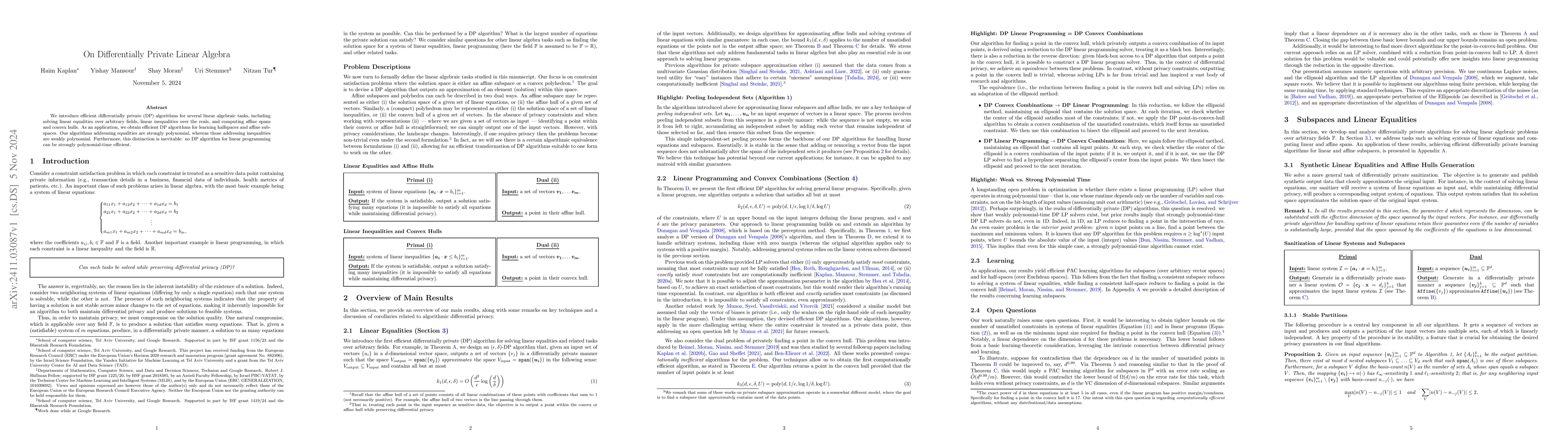 Thumbnail for On Differentially Private Linear Algebra