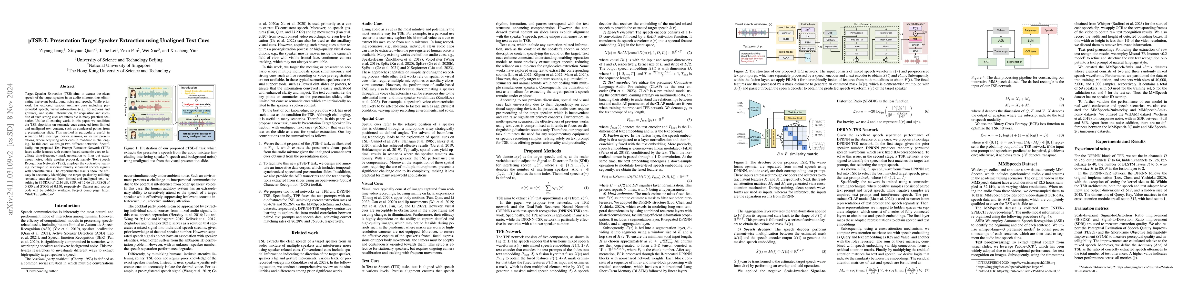 Thumbnail for pTSE-T: Presentation Target Speaker Extraction using Unaligned Text Cues