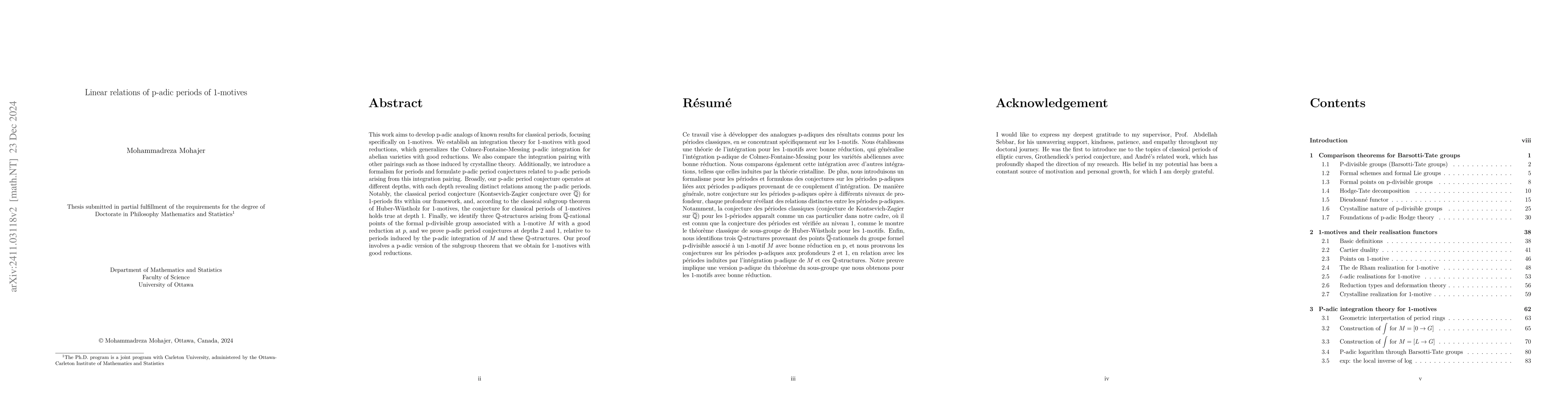 Thumbnail for Linear relations of p-adic periods of 1-motives (thesis)