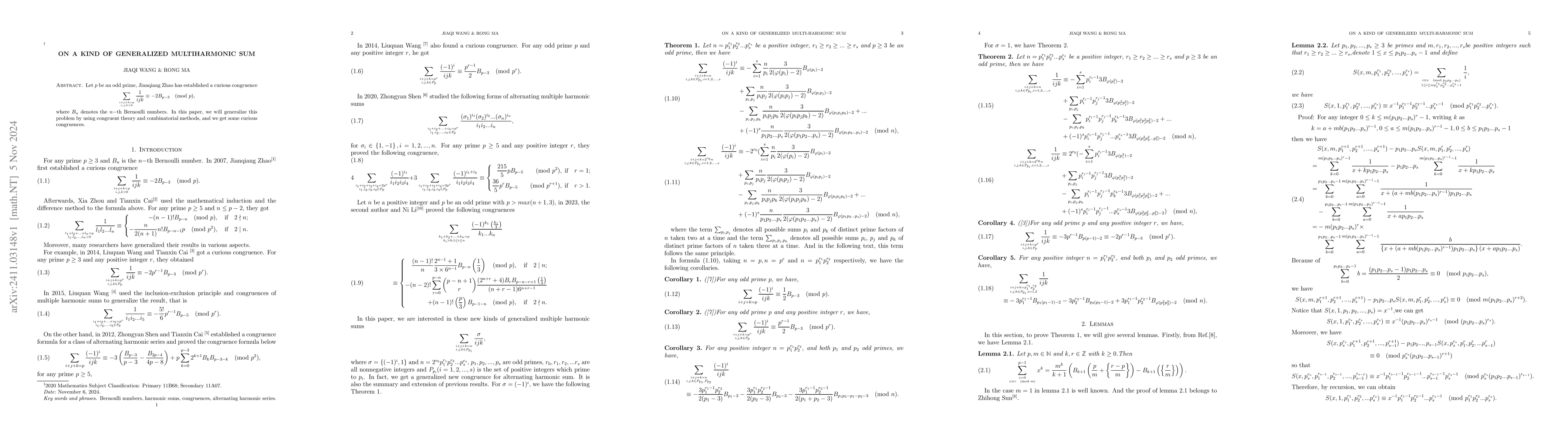 Thumbnail for On a kind of generilized multi-harmonic sum