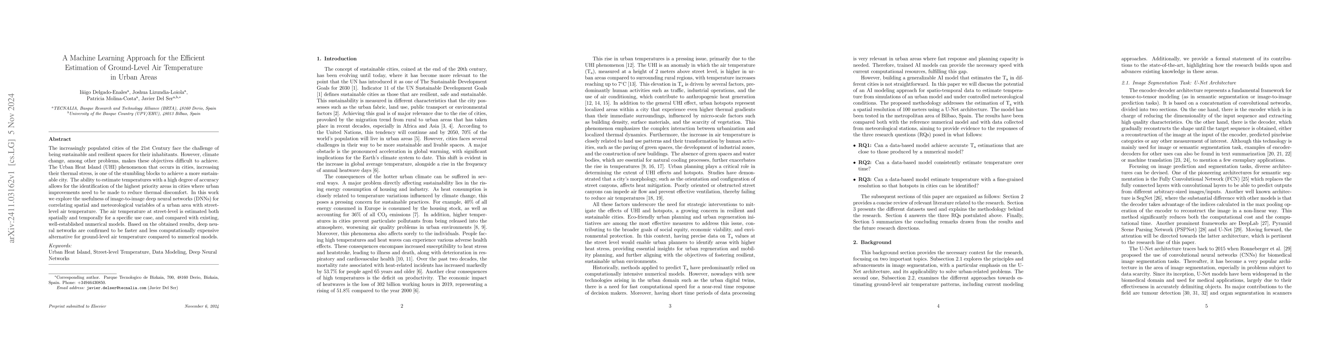 Thumbnail for A Machine Learning Approach for the Efficient Estimation of Ground-Level
  Air Temperature in Urban Areas