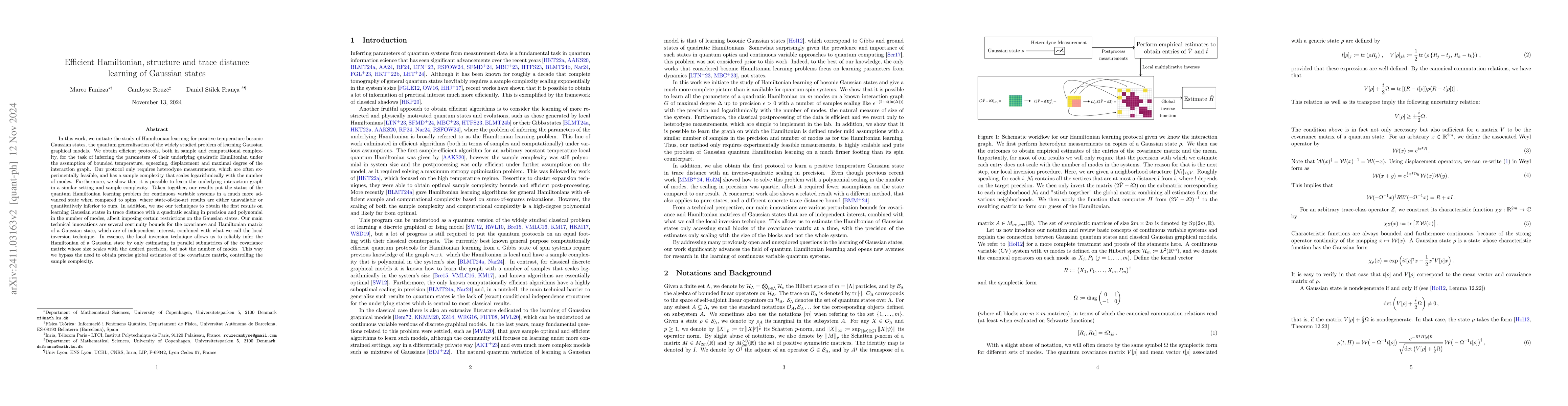Thumbnail for Efficient Hamiltonian, structure and trace distance learning of Gaussian
  states