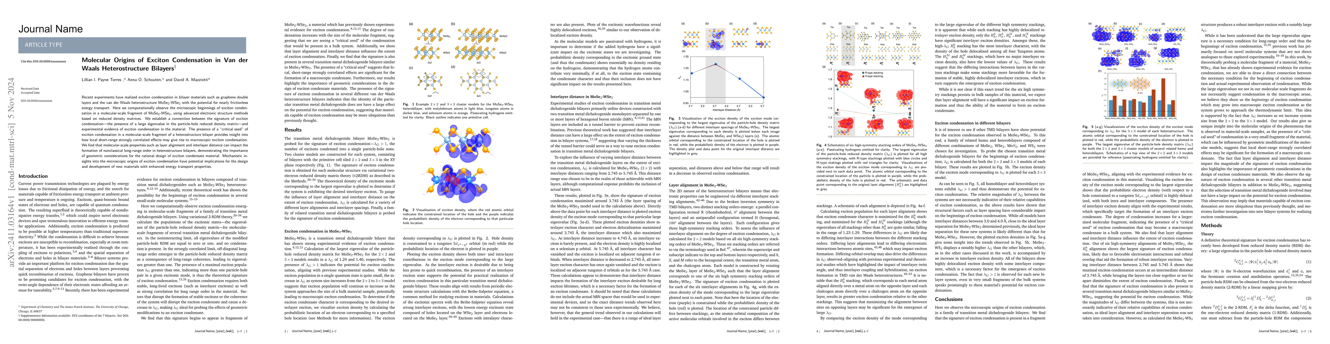 Thumbnail for Molecular Origins of Exciton Condensation in Van der Waals
  Heterostructure Bilayers
