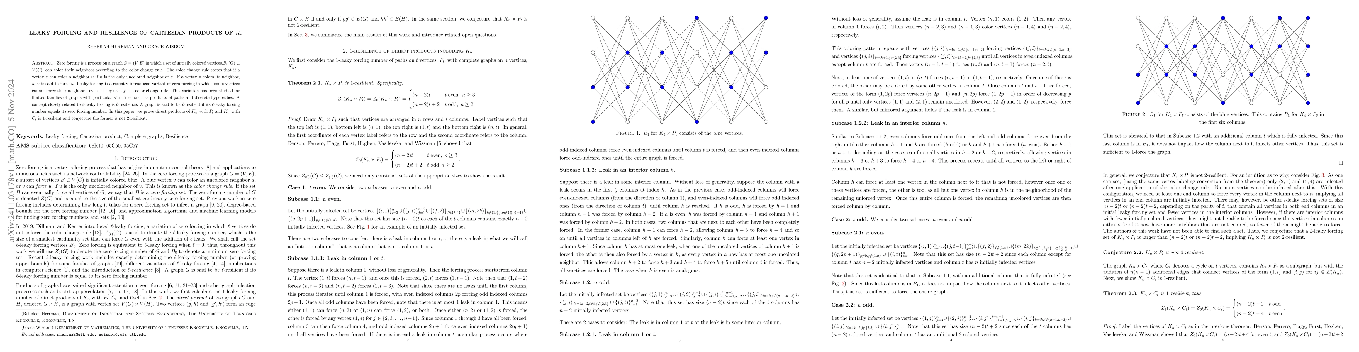 Thumbnail for Leaky forcing and resilience of Cartesian products of $K_n$
