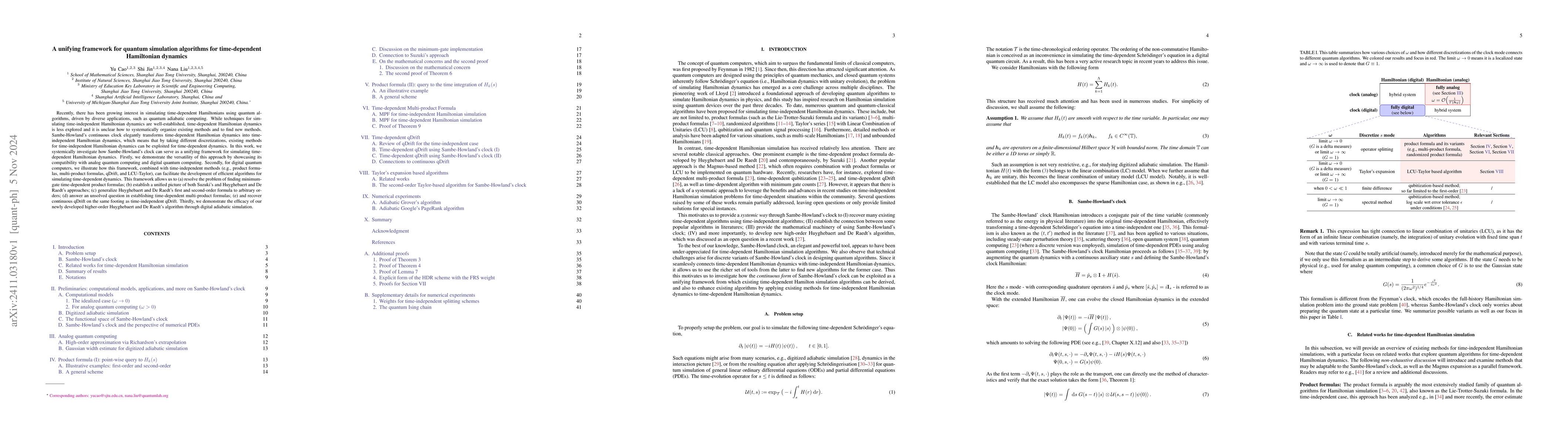 Thumbnail for A unifying framework for quantum simulation algorithms for
  time-dependent Hamiltonian dynamics