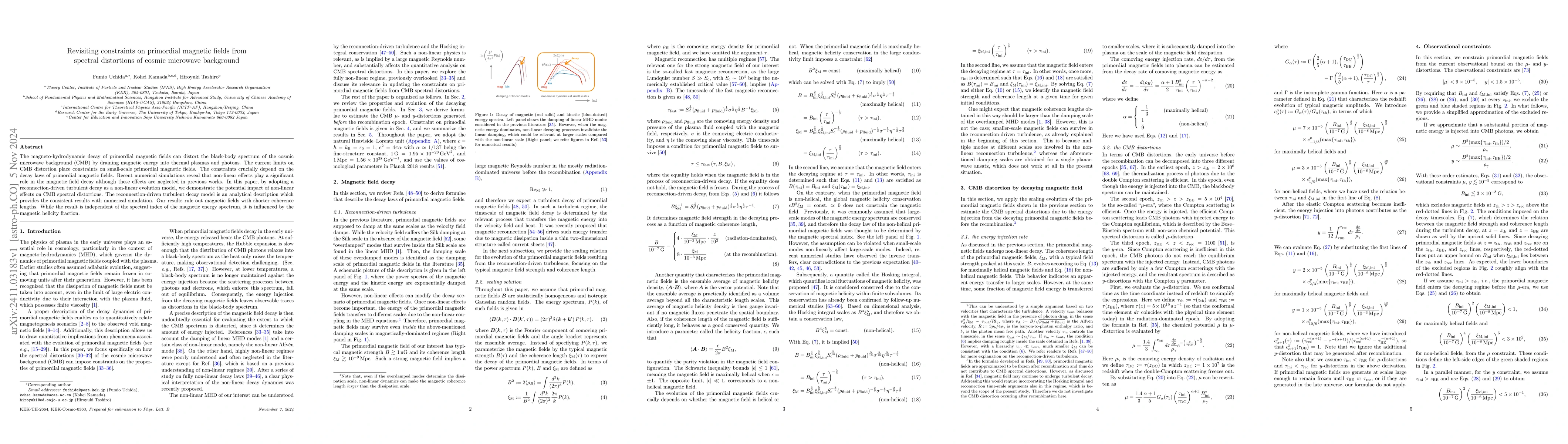 Thumbnail for Revisiting constraints on primordial magnetic fields from spectral
  distortions of cosmic microwave background