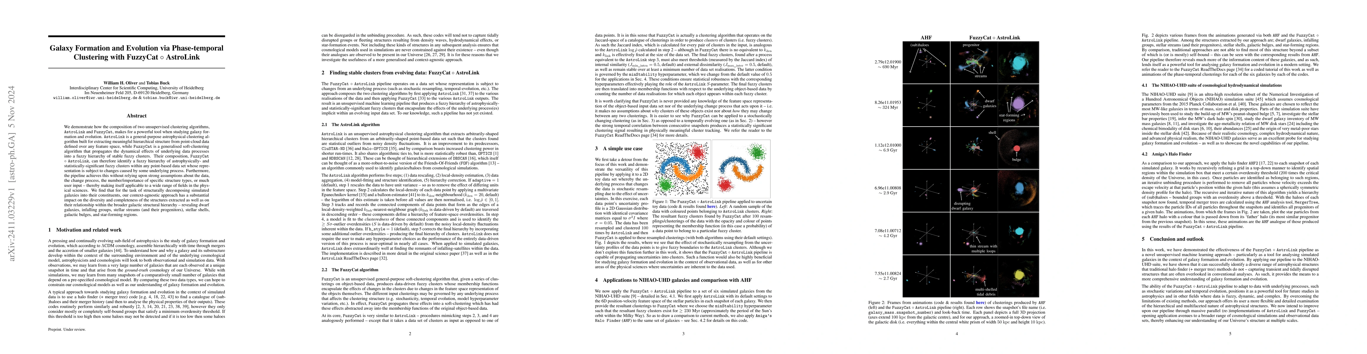Thumbnail for Galaxy Formation and Evolution via Phase-temporal Clustering with
  FuzzyCat $\circ$ AstroLink